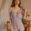 Women Mesh See-through Similar Suspender Nightdress