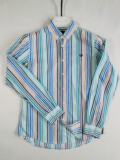 Fred Perry cotton striped long-sleeved shirt