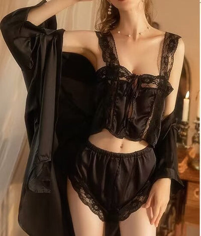 French Ice Silk Loungewear Set