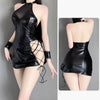 Patent leather strappy nightgown