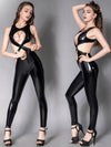 Patent leather cutout bodysuit