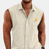 Men's Button Down Sleeveless Holiday Shirt