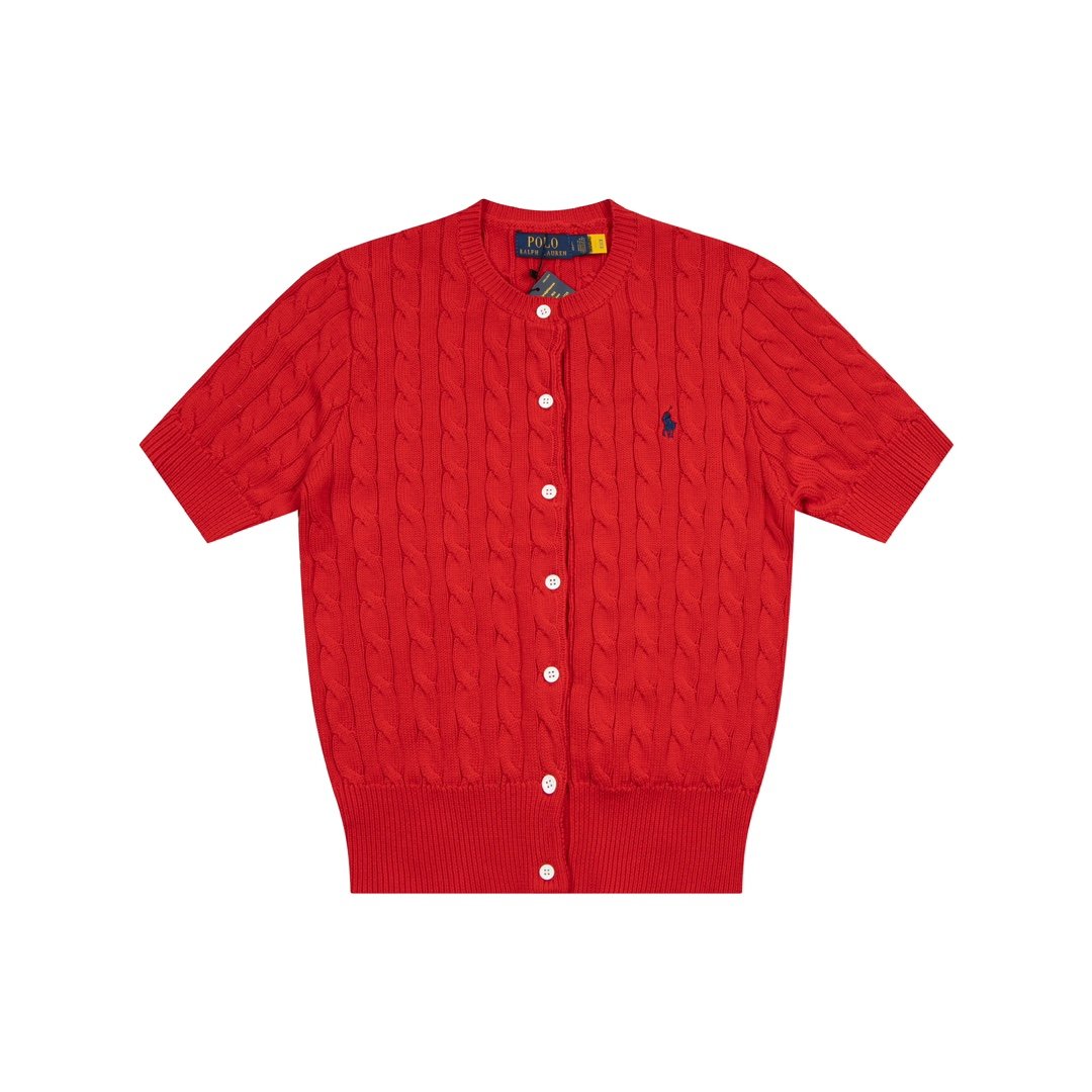 Ralph Lauren Embroidered 11-Color Button-Down Short Sleeve Cardigan