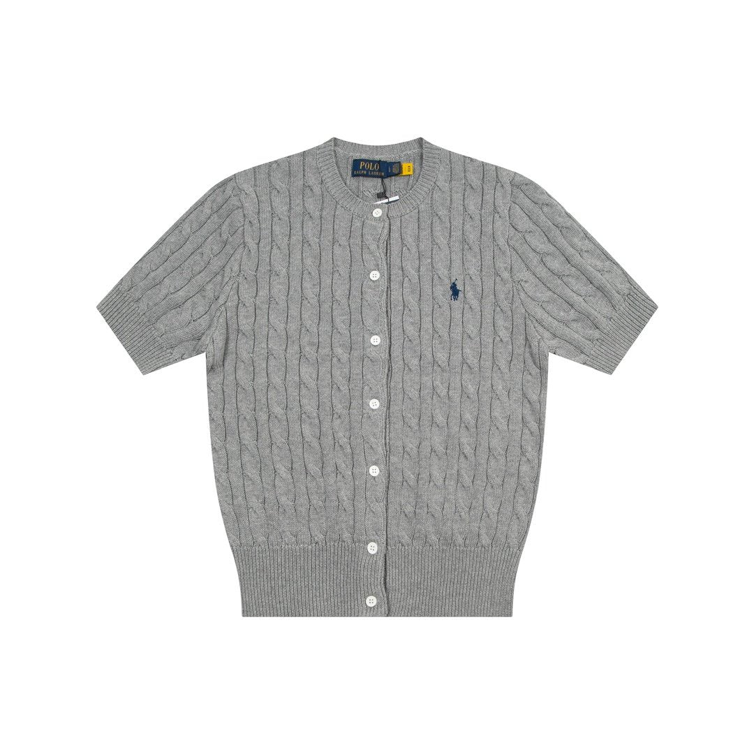 Ralph Lauren Embroidered 11-Color Button-Down Short Sleeve Cardigan