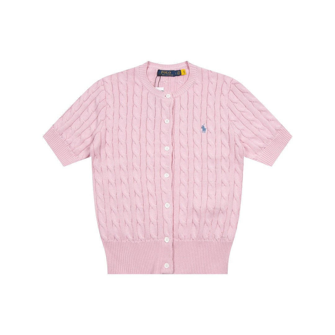 Ralph Lauren Embroidered 11-Color Button-Down Short Sleeve Cardigan