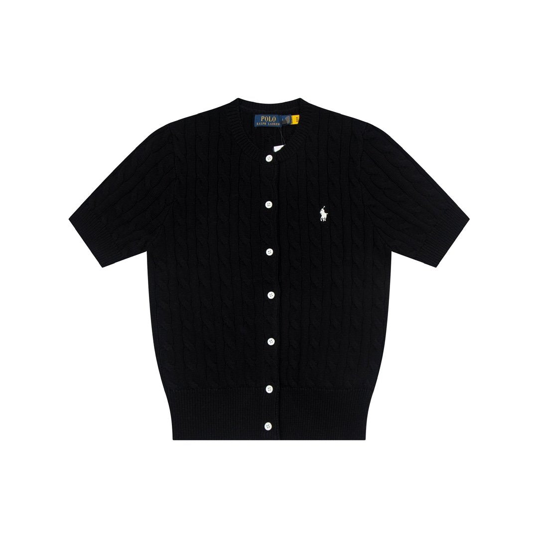 Ralph Lauren Embroidered 11-Color Button-Down Short Sleeve Cardigan