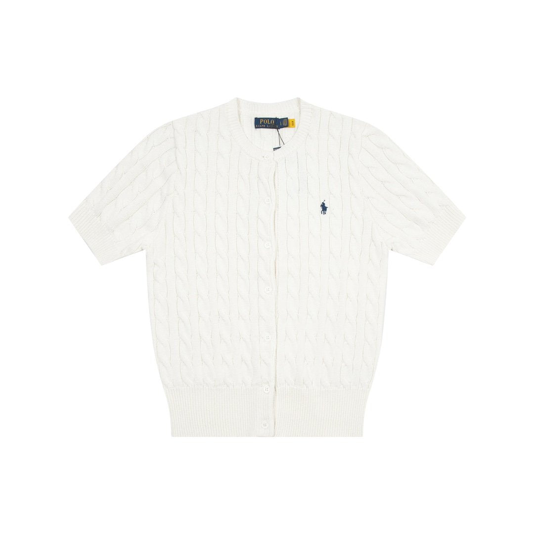 Ralph Lauren Embroidered 11-Color Button-Down Short Sleeve Cardigan